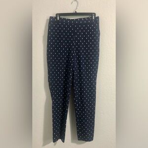 Lemon Way Navy Ankle Pull On Pants w/ White Anchor Print- Size 10T- EUC